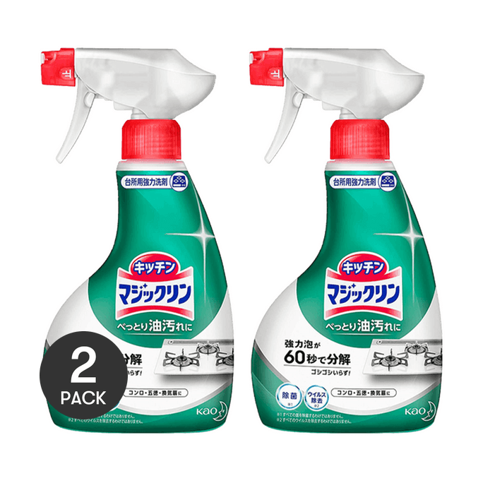 日本KAO花王 廚房油污油漬清潔劑 強效清潔 400ml*2【超值2瓶裝】