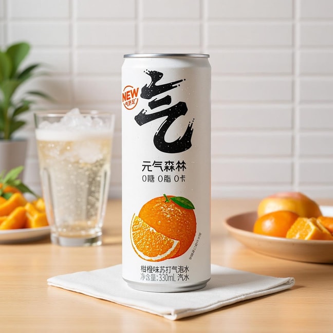 【超值装】元气森林 苏打气泡水 柑橙味 罐装 330ml*6【0糖0脂0卡】