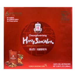 Red Ginseng Garden Drink with 6-Year-Old Red and Korean Ginseng, 1.69 fl oz x 20 bags.