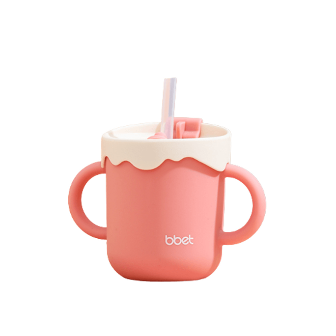 Children's Silicone Straw Cup Pink 250ml