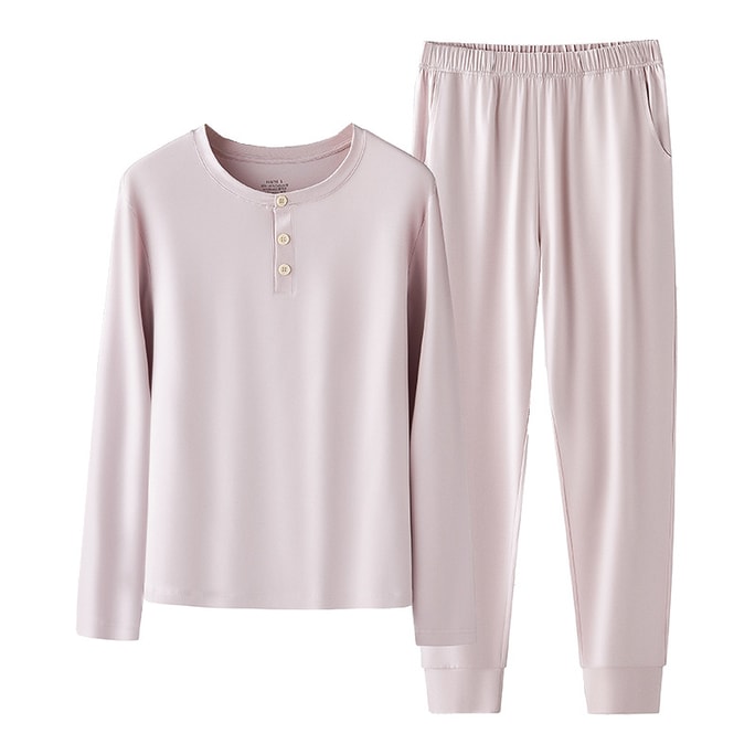 Spring And Autumn Pajamas Long Sleeve Loungewear M Pink 1 Set