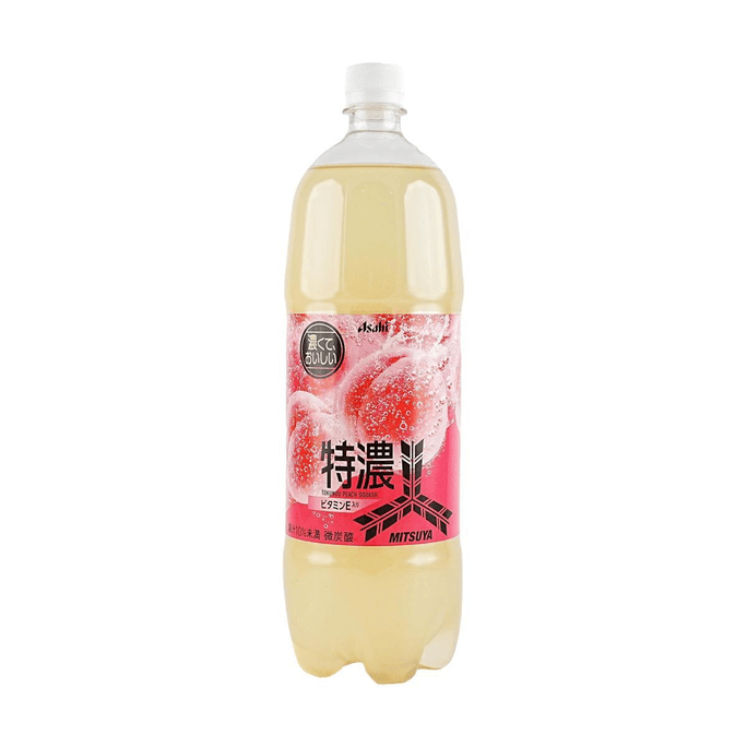 日本ASAHI朝日 MITSUYA三矢 桃子汽水 水蜜桃果汁碳酸饮料 1.5L【超级清爽】