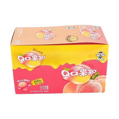旺旺旺QQ果知法式軟糖果汁剝皮軟糖橡皮糖陽山桃子口味10包入700g