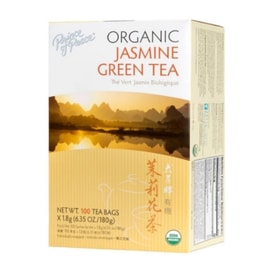 美国 太子牌 100%有机茉莉花茶-100茶包- 盒装有机茶-无咖啡因 -冷热皆宜-ECOCERT SA 有机认证 -感恩节 / 圣诞节送礼佳选