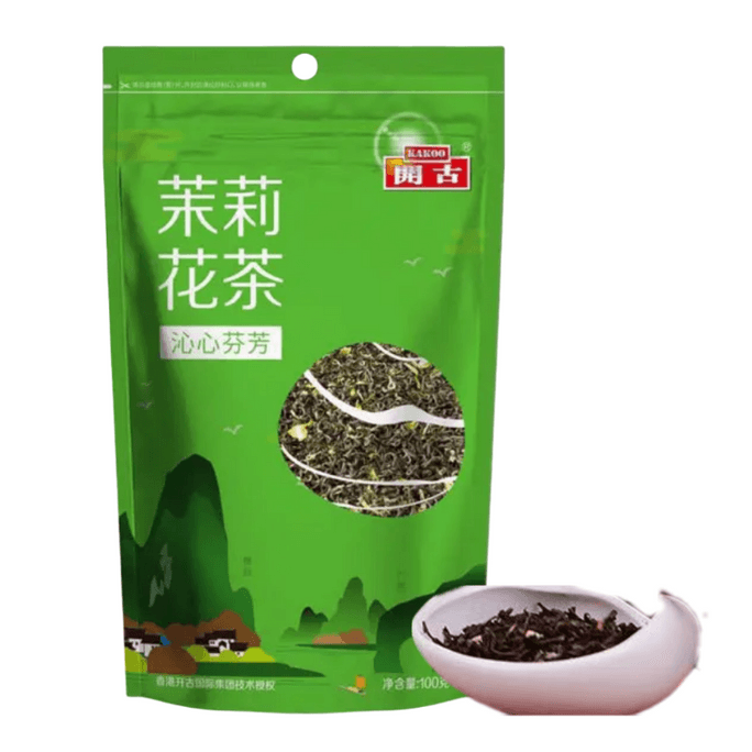 开古 广西横县 茉莉花茶 绿茶 匠心手作 鲜爽甘醇 100g 可自制茉莉雪芽奶茶