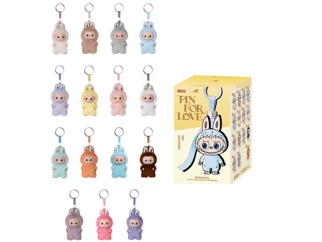 Mini Labubu 4.0 Vinyl Plush Keychain Case (A-Z) - Random Style