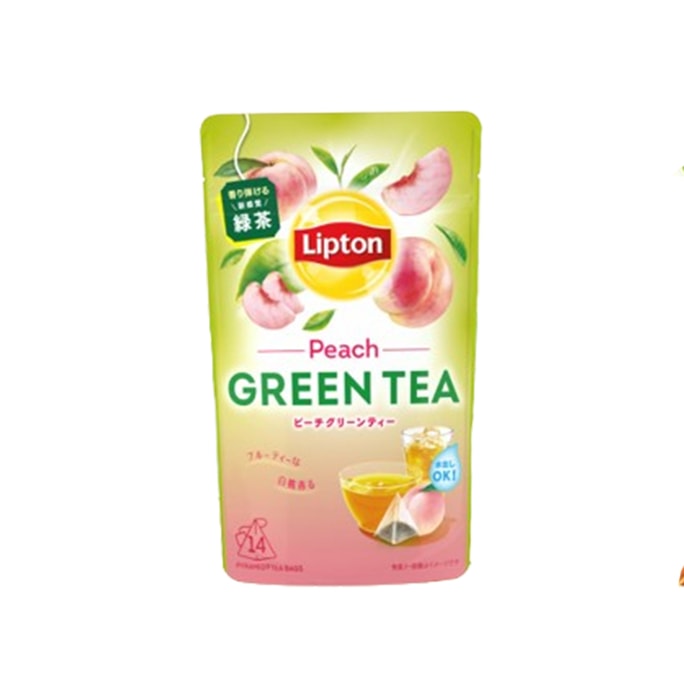LIPTON cold bubble peach green tea 14 bags