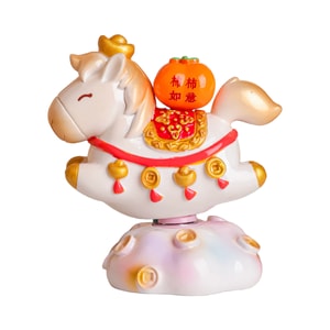 【中国直邮】 HSPM 新款小马财财转转乐摆件桌面装饰品 文创礼品摆件 白色 F 1个