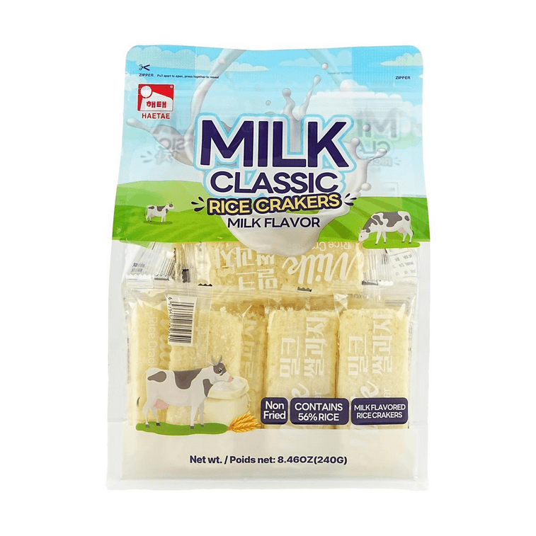 Milk Flavored Rice Crackers, 8.46 oz*2【2 Pack 】【Non Fried】 8