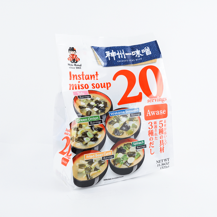 인스턴트 미소수프, 20인분, 11.36oz 【두부 + 파 + 미역 + 튀긴 두부 + 시금치】 3