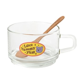 Little Bear Jelly Grain Cup Glass Cup Spoon Set