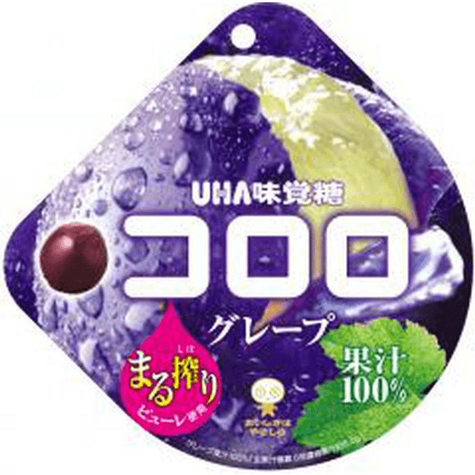 UHA 味觉糖Kororo 纯果汁榨取水果软糖紫葡萄 48g/袋
