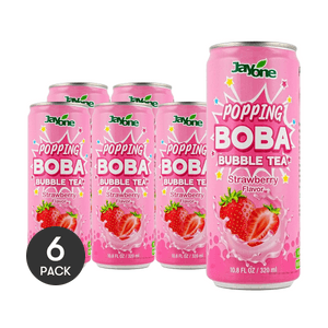 포핑 보바 버블티, 딸기맛, 10.82 fl oz *6【6팩】