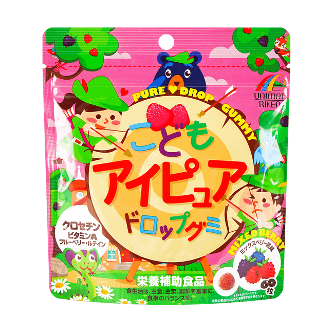 Children's Eye Pure Drop  Jelly Gummy Candy, Mixed Berry Flavor 60pcs
