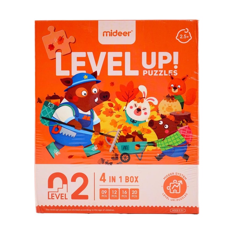 MIDEER彌鹿 兒童拼圖 大塊拼圖玩具 寶寶啟蒙益智玩具 2階森林裡的四季 建議2.5~3歲寶寶 4