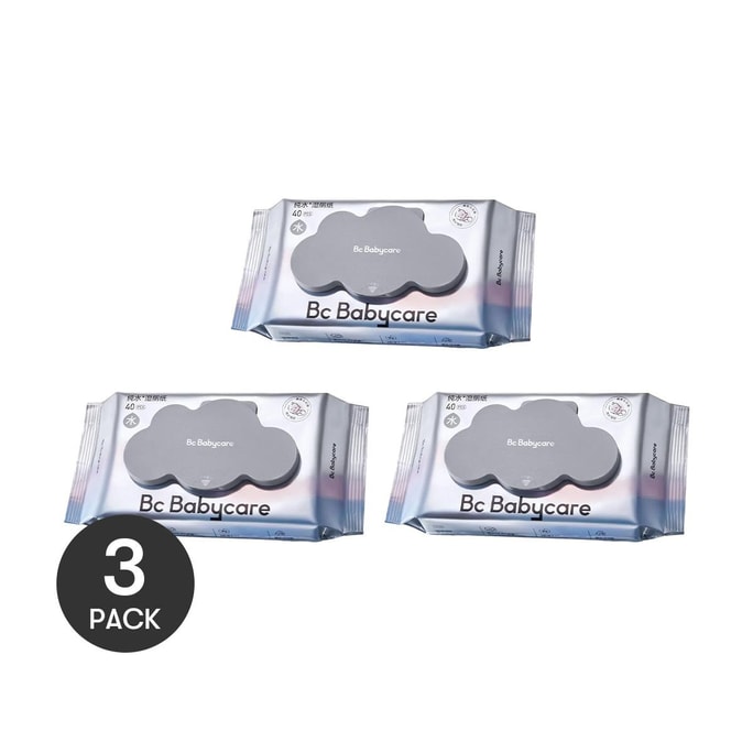 BC BABYCARE 纯水湿巾 湿厕纸 200*150mm 40抽/包 *3【3份超值装】