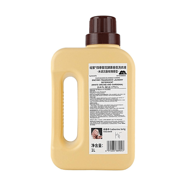 Four Seasons Floral Enzyme Scented Laundry Detergent, #Morning Dew Rose Oud, 33.81 fl oz, Deep Enzyme Clean 4