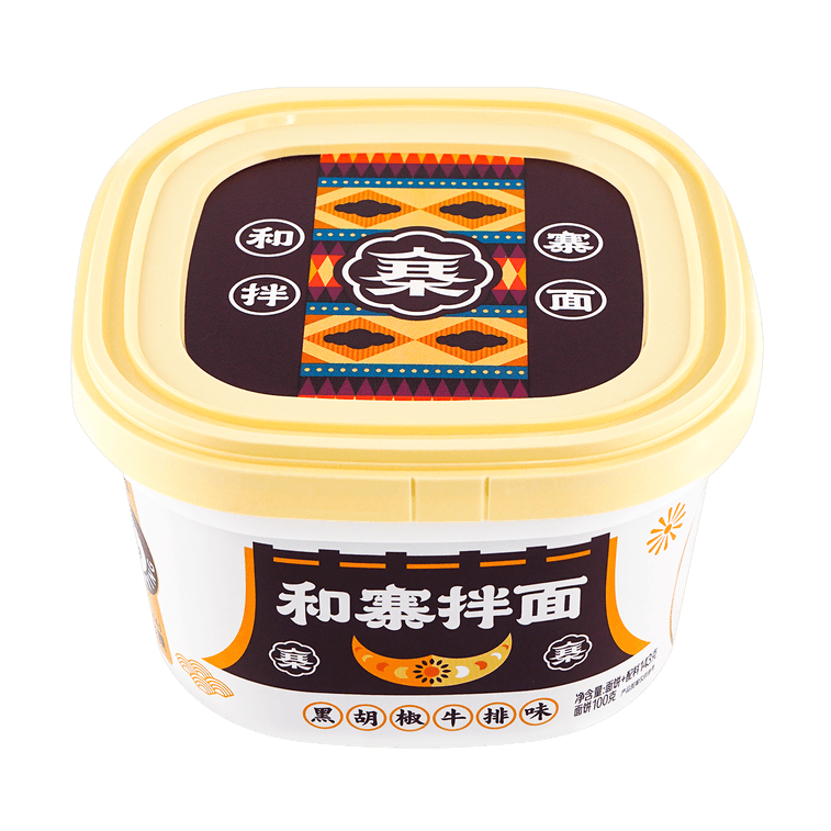 和寨 拌麵 沖泡速食泡麵 黑胡椒牛排口味 143g 4