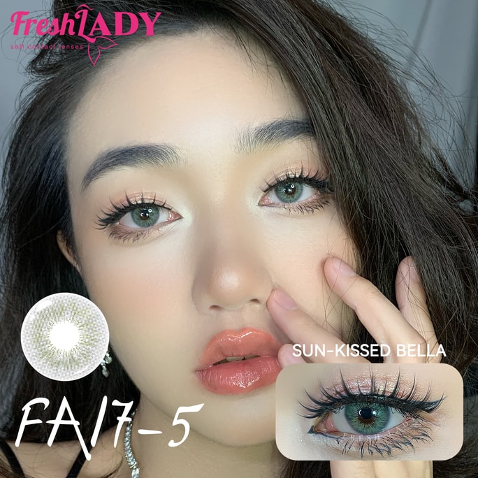 【中国直邮】 热销 FreshLady FA系列 美瞳片 晒黑的贝拉灰 灰色系 年抛 14.0mm 一盒2片装 0度
