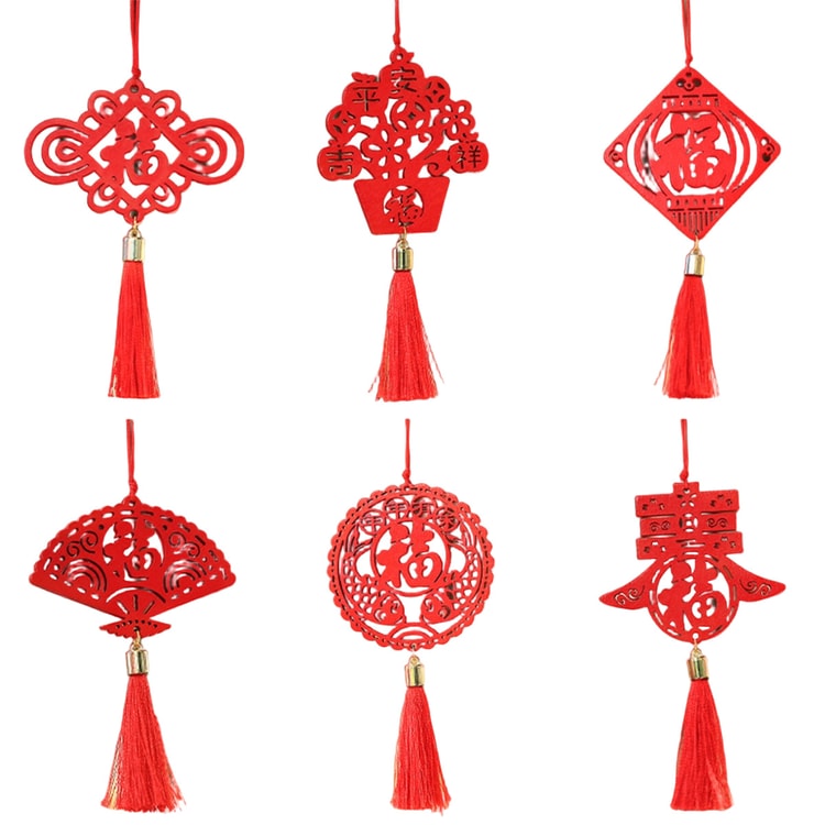 中国直邮】 HSPM 马年新年春节木牌挂件客厅玄关挂饰装饰福气满满套餐6