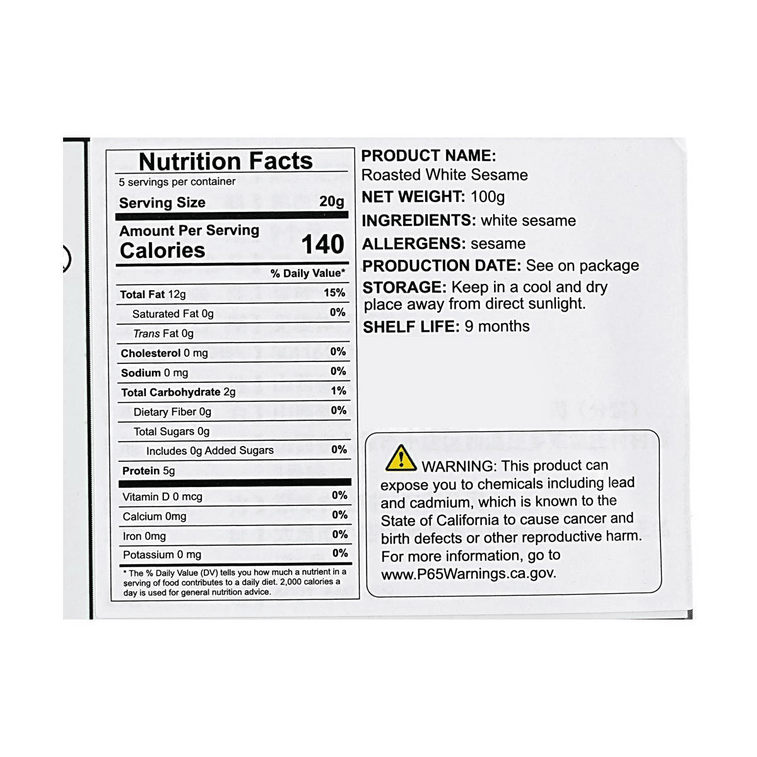 Roasted White Sesame ,3.53 oz 【For Barbecue ,Baking and Stir-Frying】 4