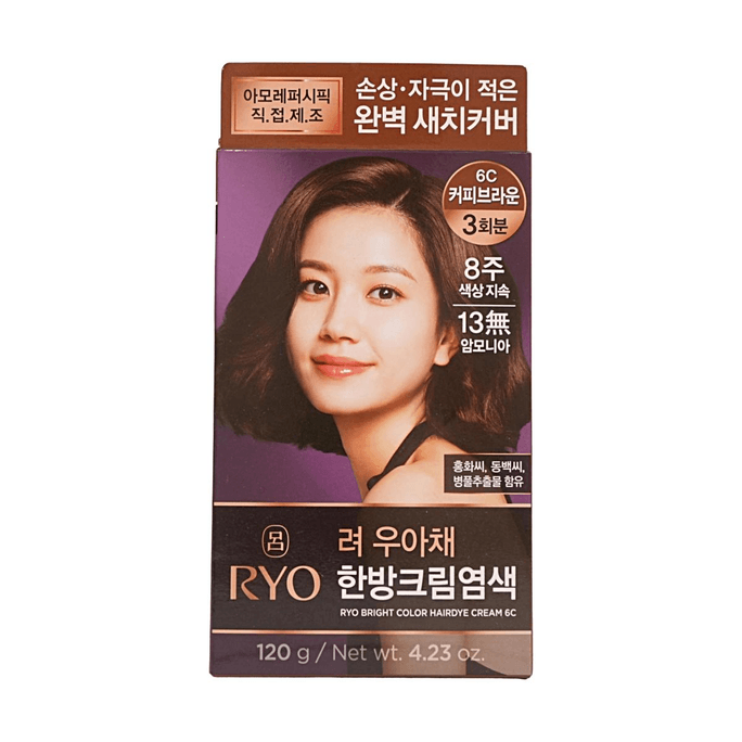 커피 브라운/초코 브라운 염색약 #6C, 4.2 oz