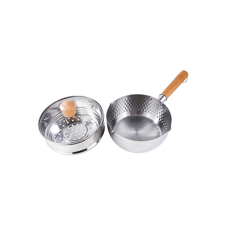Stainless Steel Yukihira Pan With Steamer, 7.1 inch 8