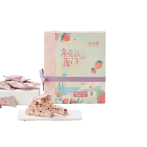 Handmade Strawberry Peanut Nougat Box 1 Box Sweet Sour Creamy Crunchy Chewy Gift Pastry Snack