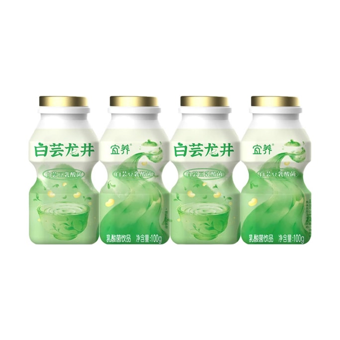 White Lotus Longjing Green Tea Lactic Acid Bacteria Drinks 3.53 oz*4bottles【 Low Calories】