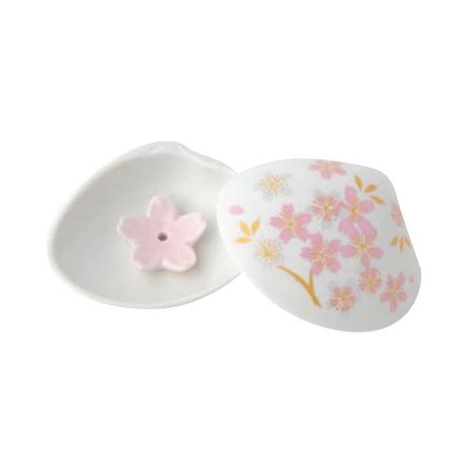 香彩堂 shell-matching incense dish cherry blossom white KAI-02 1 pc