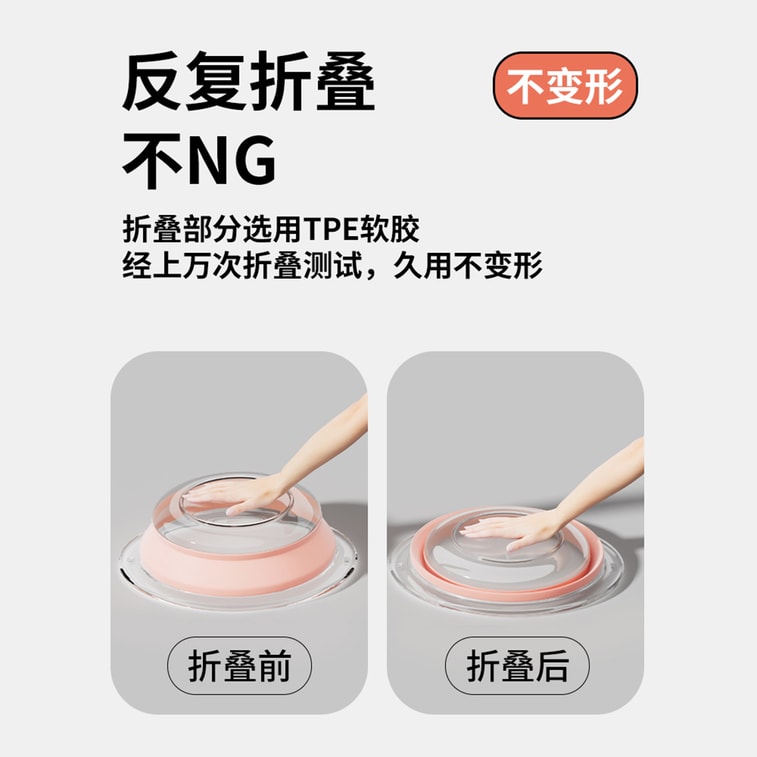 HSPM 新款可折疊家用學生黨便攜式壓縮洗臉盆 抹茶綠中號 1個裝 3