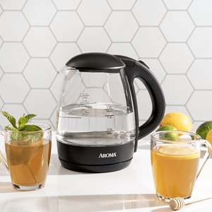 Electric Glass Speed- Boil Kettle (AWK-151B), 40.58 fl oz / 4-5up Black