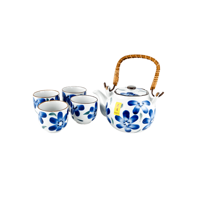 Japanese Tea Blue Flower Set 