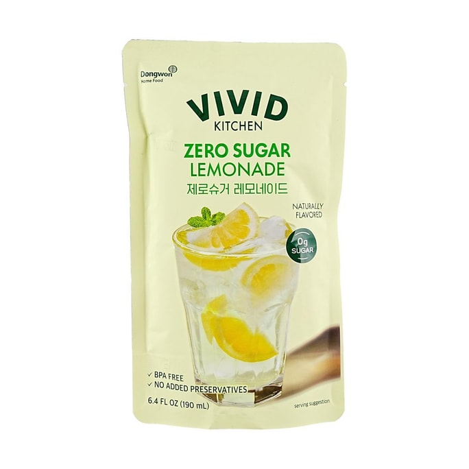 Zero Sugar Lemonade  6.42 fl oz【0 Sugar 0 Fat  0 Calories】【Korea Trendy】