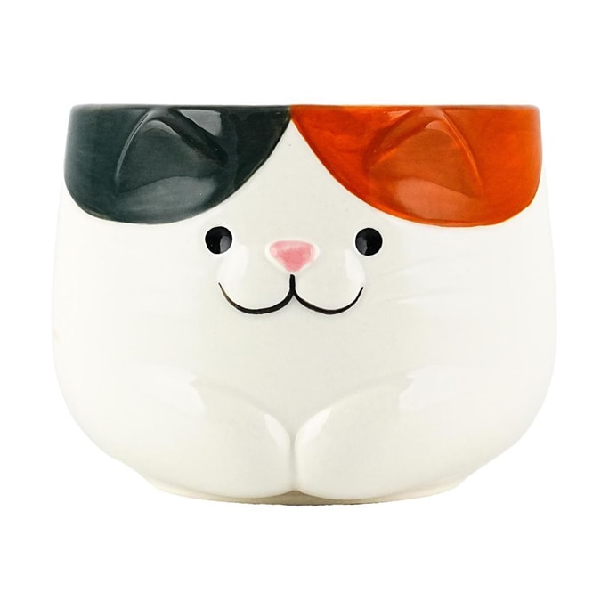 デコレジャパン 猫マグカップ 陶器カップ 三毛猫 80×83×h62mm