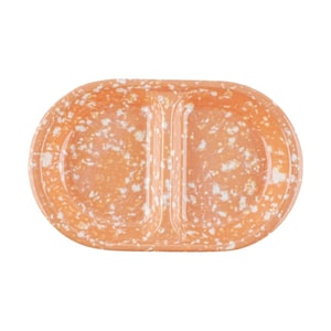 레트로 한국 길거리 음식 분식 대리석 타원형 분할 접시 버터 딸기 20*12.5cm