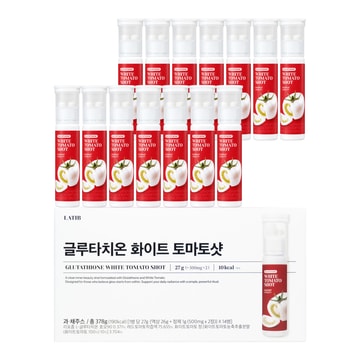 Glutathione White Tomato Shot, Tomato Juice & Tablets, 25mL X 14 Bottles + 28 Tablets