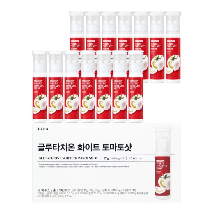 グルタチオン ホワイト トマト ショット、トマトジュース＆タブレット、25mL X 14本 + 28錠