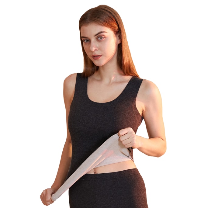 Silk  Wool Thermal Camisole for Women - Autumn/Winter Fleece-Lined Thickened Seamless Base Layer - Magic Black L