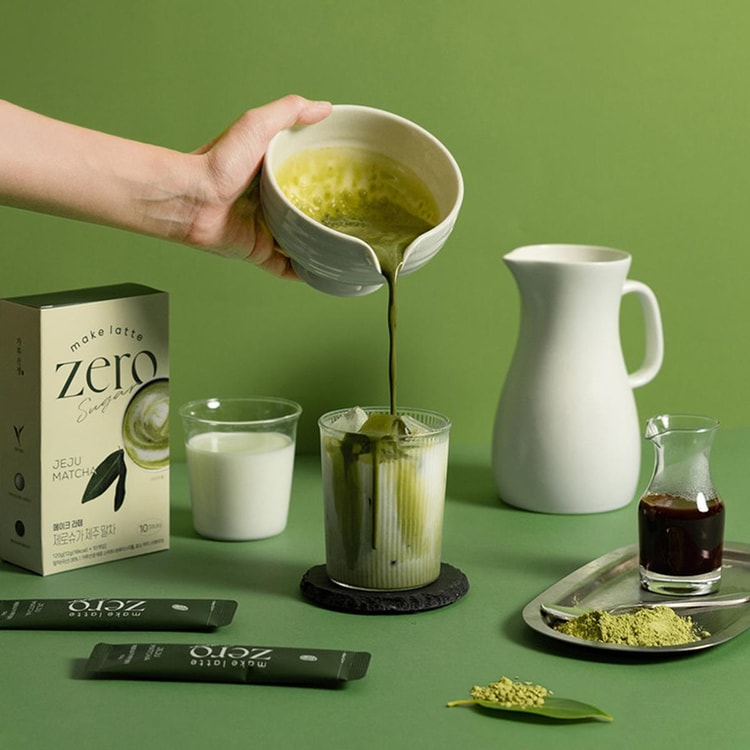 HUMEAL 無糖済州抹茶ラテ 10本入り、128g - Yami