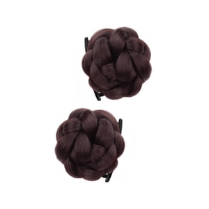 Claw Clip Bun Hairpiece Hair Claw Bun Deep Brown Pair Women Textured Flower Bun Styling Tool Natural Fluffy