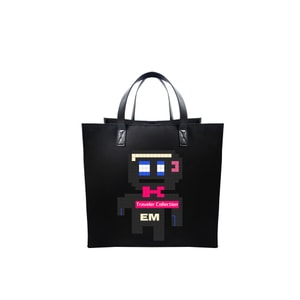 【中国直送】Evelyn Morandi ユニセックス デザイナー新作 ピクセルロボットプリント ナイロン クロスボディバッグ (ラージ) 1個