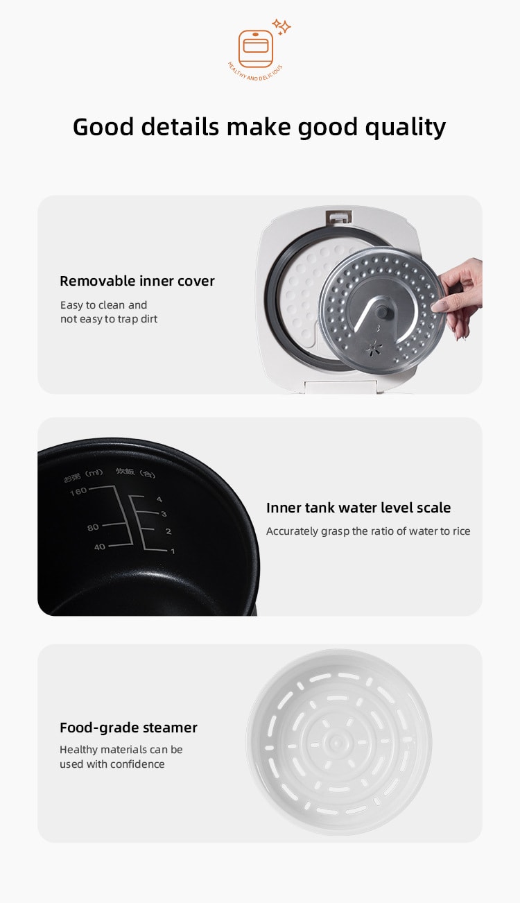 力好佳 电饭煲智能家用电饭锅多功能定时预约煮饭锅不沾内胆 白色 1台