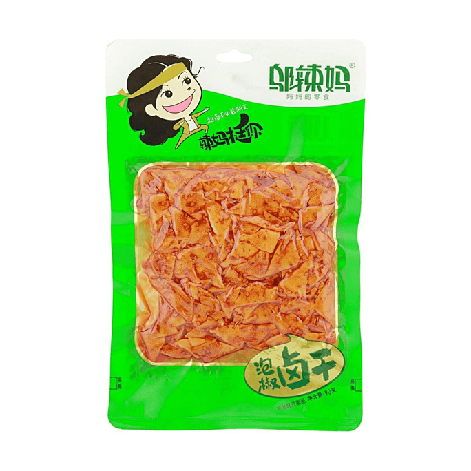 Pickled Pepper Braised Dried Tofu 3.17oz 【Non-Fried】【Spicy & Savory】