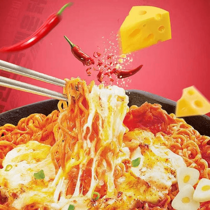 Instant noodle and fried chicken-flavored noodle mix, 86g per pack