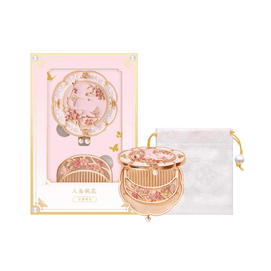 Human Face And Peach Blossom Mirror Handheld Makeup Mirror Comb Cultural Mirror Gift Folding Mirror Comb 7.8cm * 1 Piece