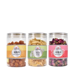 Mood-Balancing Relaxation Tea  With Rose  Lily Bulb  Longan 3 Bottles