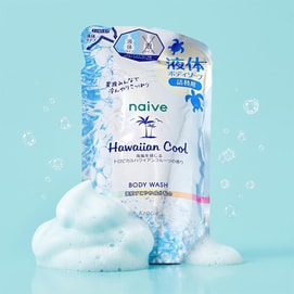 Naive Body Soap Refill, Hawaiian Cool, 12.85 fl oz【100% Plant-Based Cleansing, Eco Refill】
