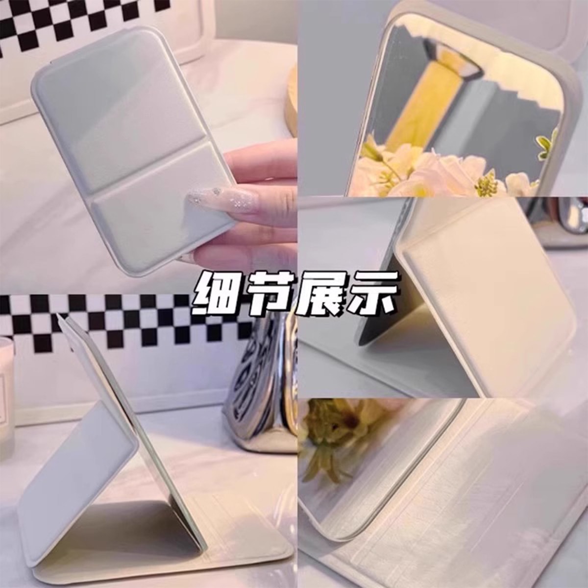 HSPM HSPM 新ポータブルメイクアップミラー、旅行用折りたたみ式ミラー
