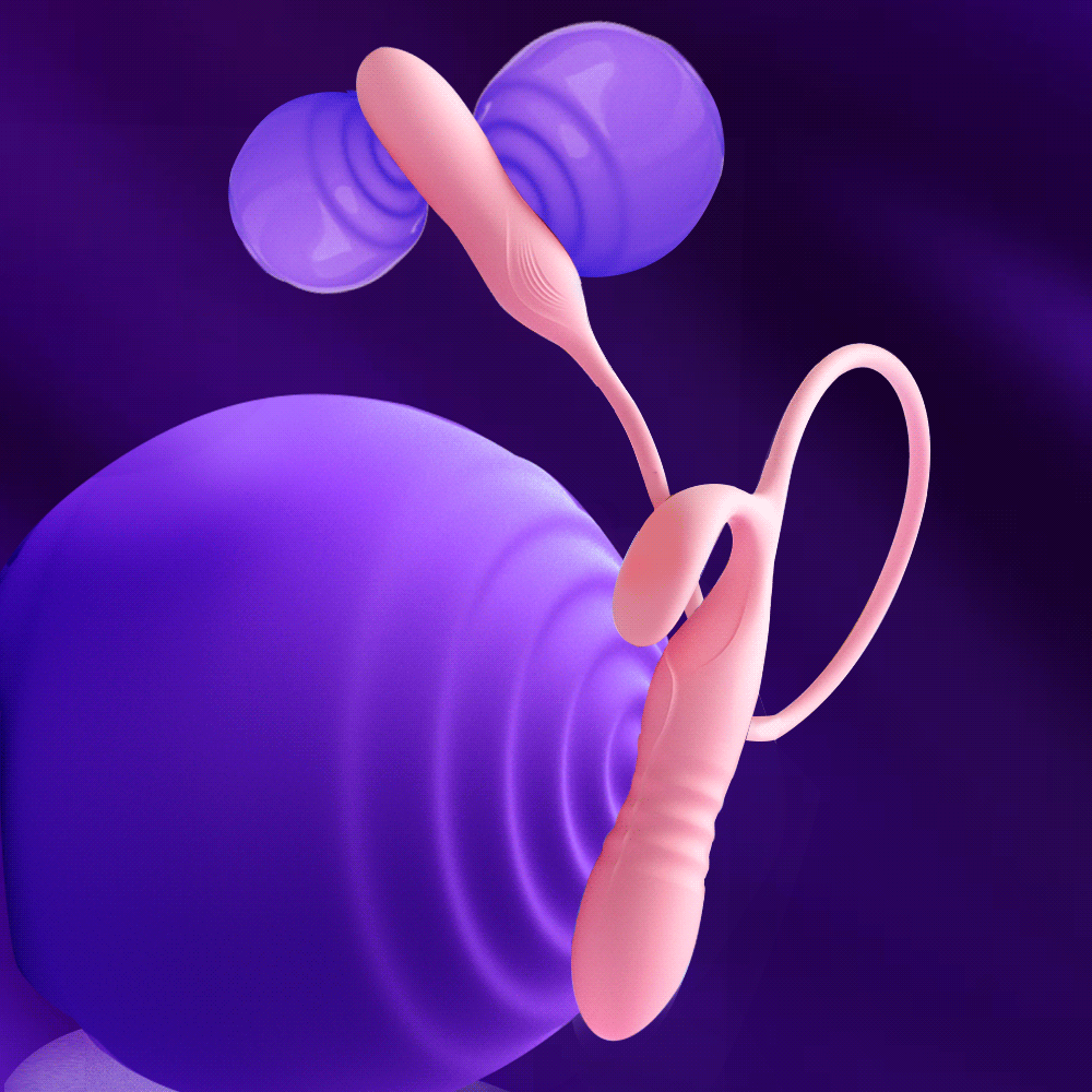  斯慕 多情棒 多享 擬真伸縮 無線遙控 跳蛋強震 多功能合一 粉紅色 3